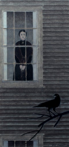 Öl Pastell Will Barnet Emily Dickinson, Schwarz-Weiß, Modenist