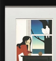 Atalanta Offset Print by Will Barnet, Framed, 1976 Olympic Art, 19x15"
