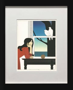 Atalanta Offset Print by Will Barnet, Framed, 1976 Olympic Art, 19x15"