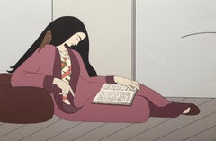 Aurora (Rot), gerahmter und signierter moderner Siebdruck von Will Barnet