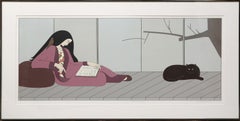 Aurora (Red), serigrafia moderna incorniciata e firmata di Will Barnet