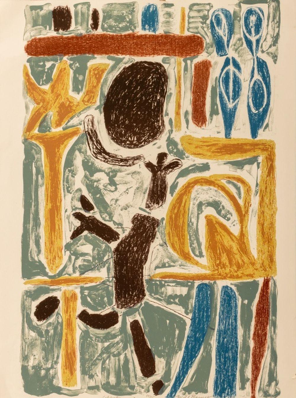Will Barnet Abstract Print – "Feierlichkeiten"