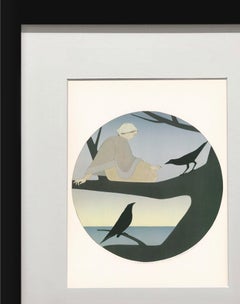 Impresión offset Circe de Will Barnet, enmarcada, estilo modernista, 1976