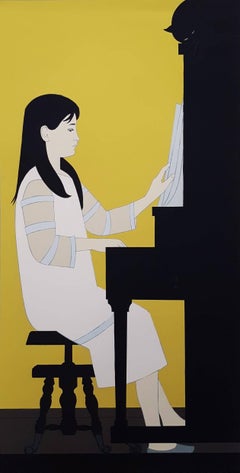 Vintage Girl at Piano