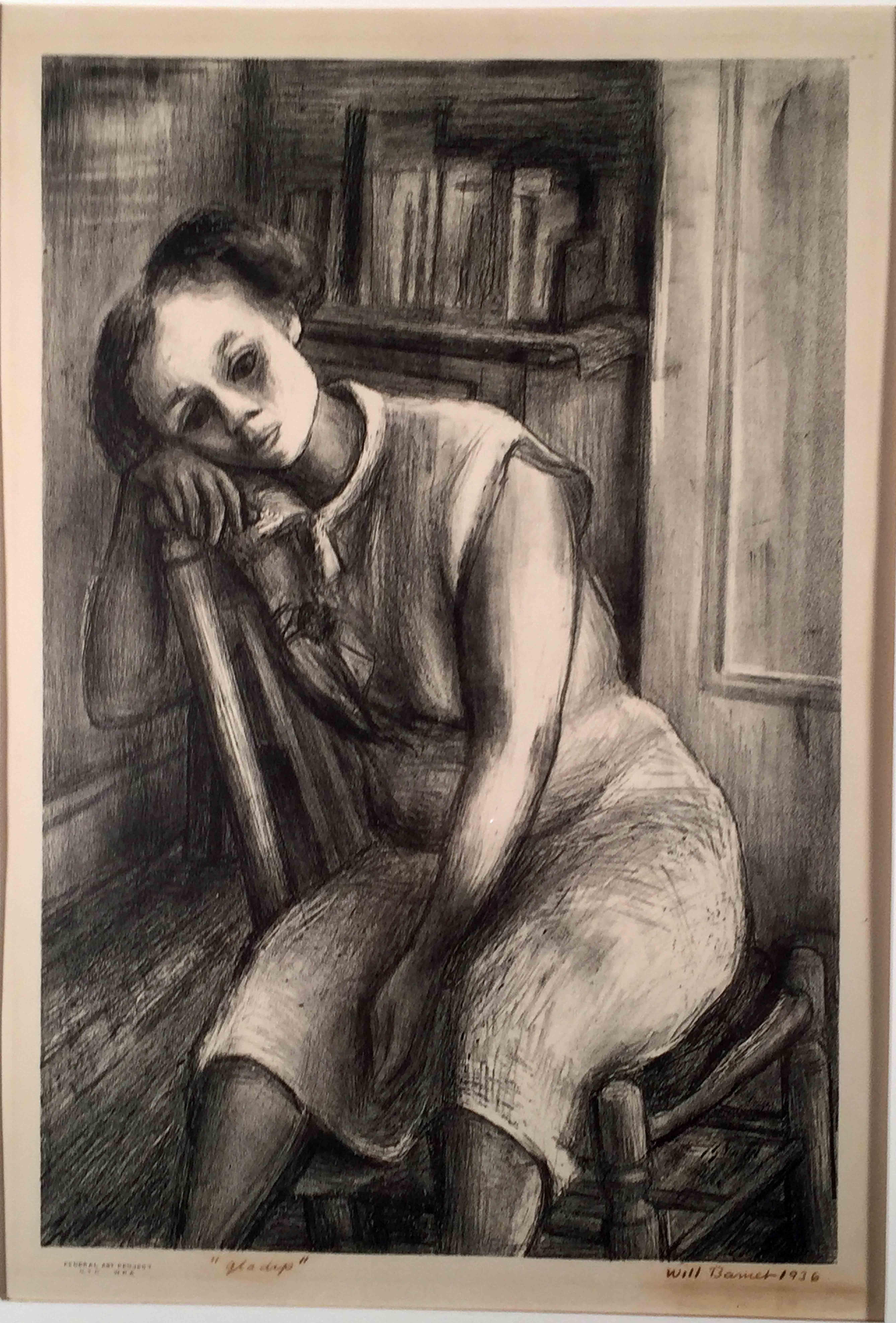 Will Barnet Portrait Print – GLADYS (Glaswaren)