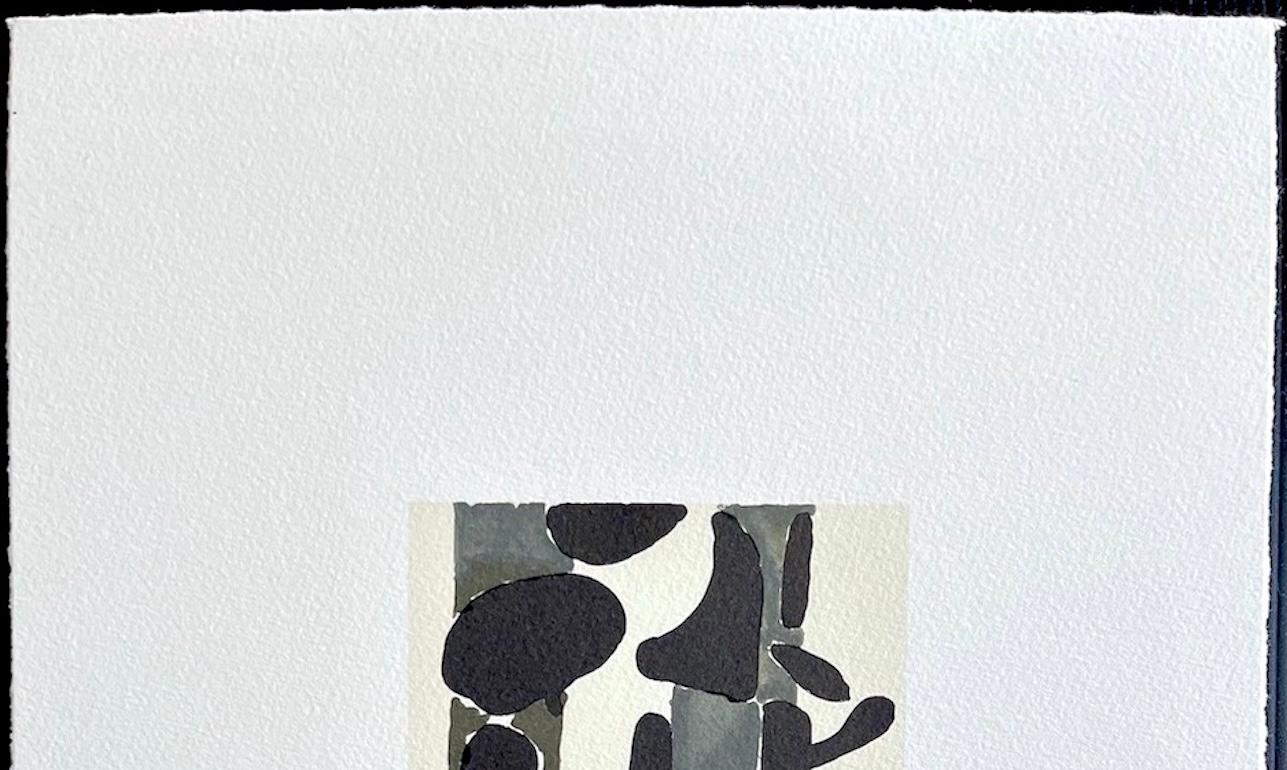 GRAY AND BLACK ABSTRACT del pittore e stampatore americano Will Barnet è una litografia originale disegnata a mano, stampata con litografia a mano su carta da stampa d'archivio 100% priva di acidi.

GRAY AND BLACK ABSTRACT fa parte della suite di 8