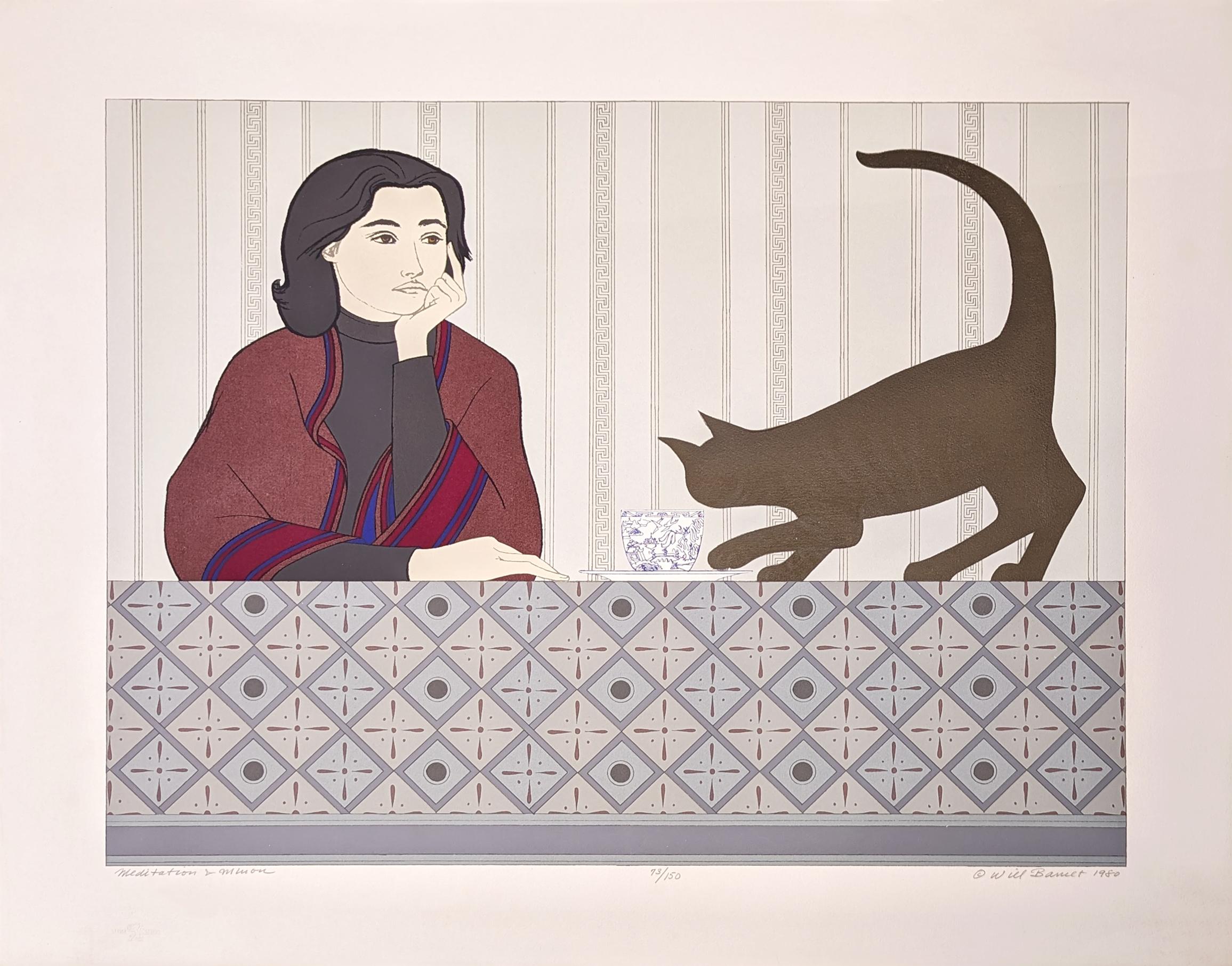 MEDITATION UND MINOU – Print von Will Barnet