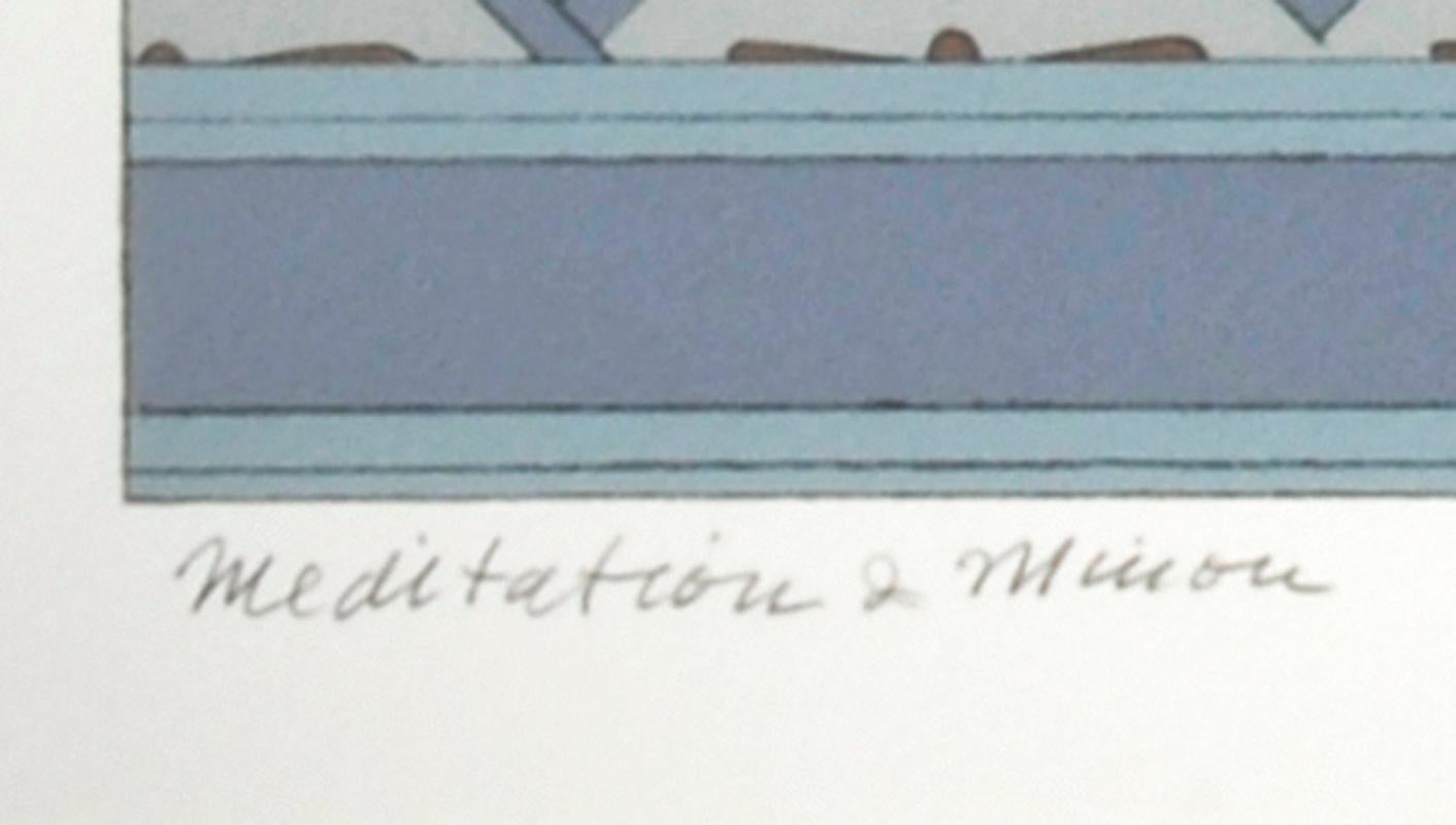 Meditation and Minou
Color lithograph and serigraph, 1980
Signed and numbered in pencil (see photo)
Printer Styria Studio, Inc. New York
Publisher: Harry Abrams, New York
Edition: 150 (85/150)
Reference: Szoke (Moser) 175
Condition: Printed on BFK