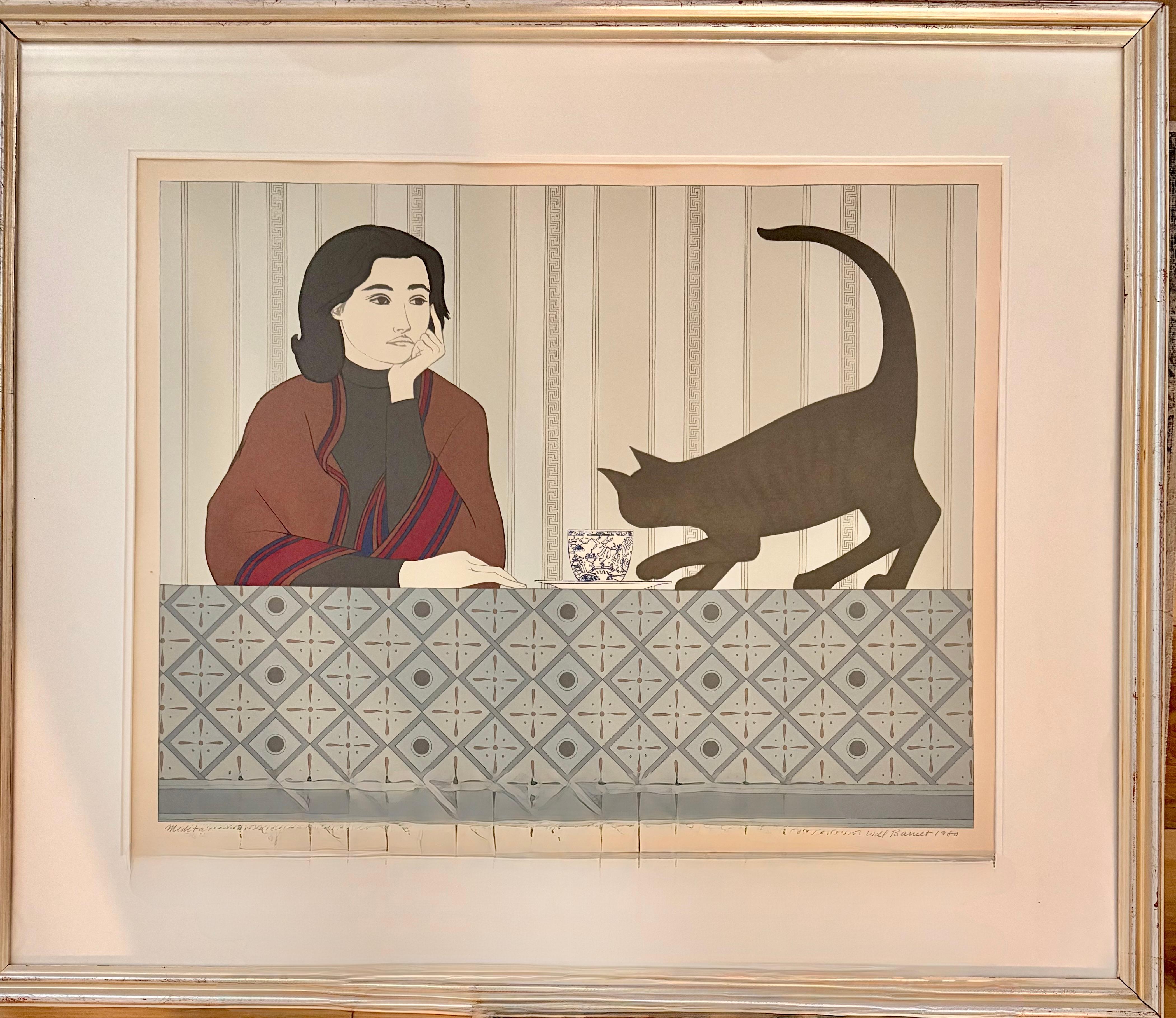 "MEDITATION AND MINOU" - Print by Will Barnet