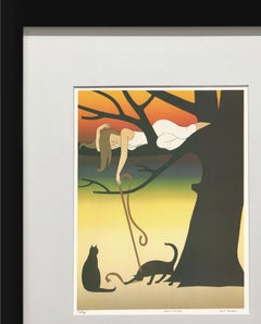 Play Offsetdruck von Will Barnet, gerahmt, 1976, Lyrische Komposition