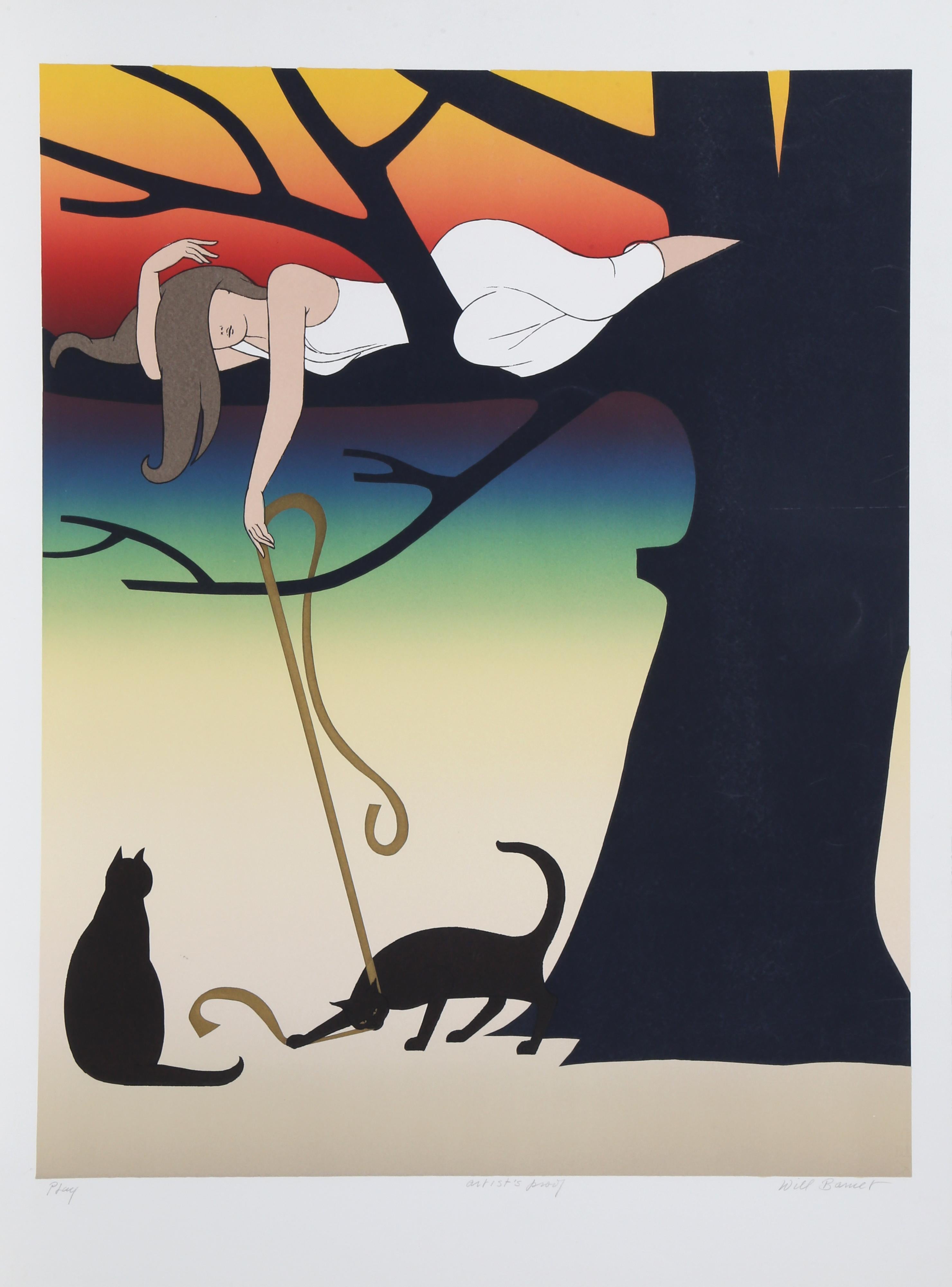 Play, Signed Lithograph by Will Barnet 1975