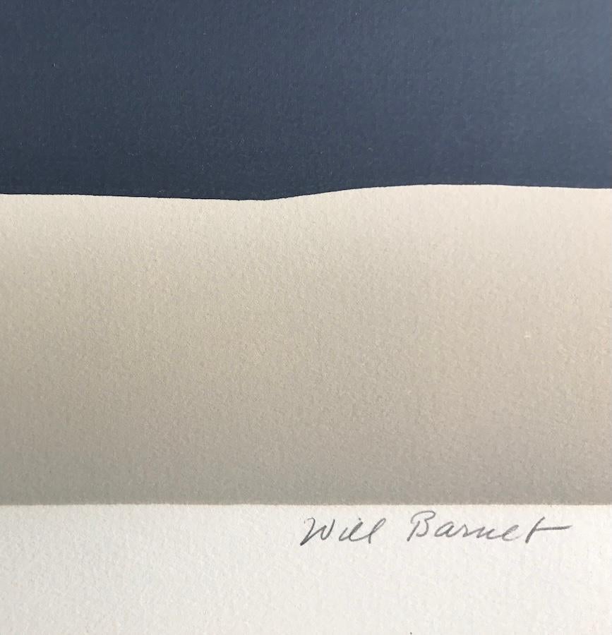 PLAY del pittore e stampatore americano Will Barnet (nato il 25 maggio 1911 e morto il 13 novembre 2012) è una litografia originale disegnata a mano e stampata con tecniche di litografia a mano su carta Arches d'archivio 100% priva di acidi.