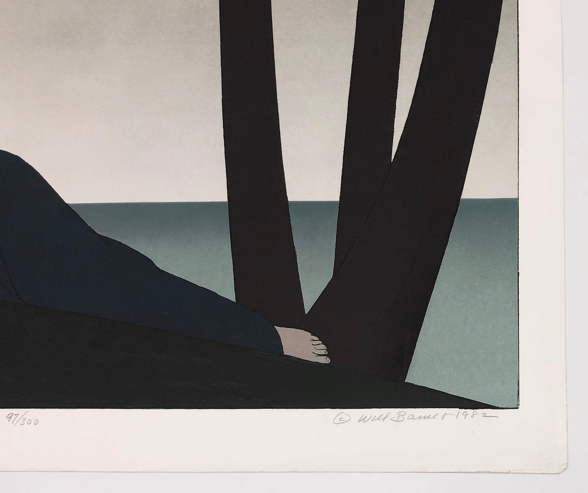 Donna reclinata (litografia incorniciata e firmata a mano) - Print Contemporaneo di Will Barnet