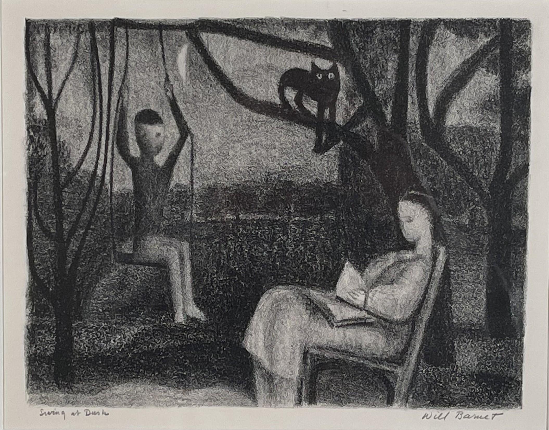 Figurative Print Will Barnet - SWING AT DUSK