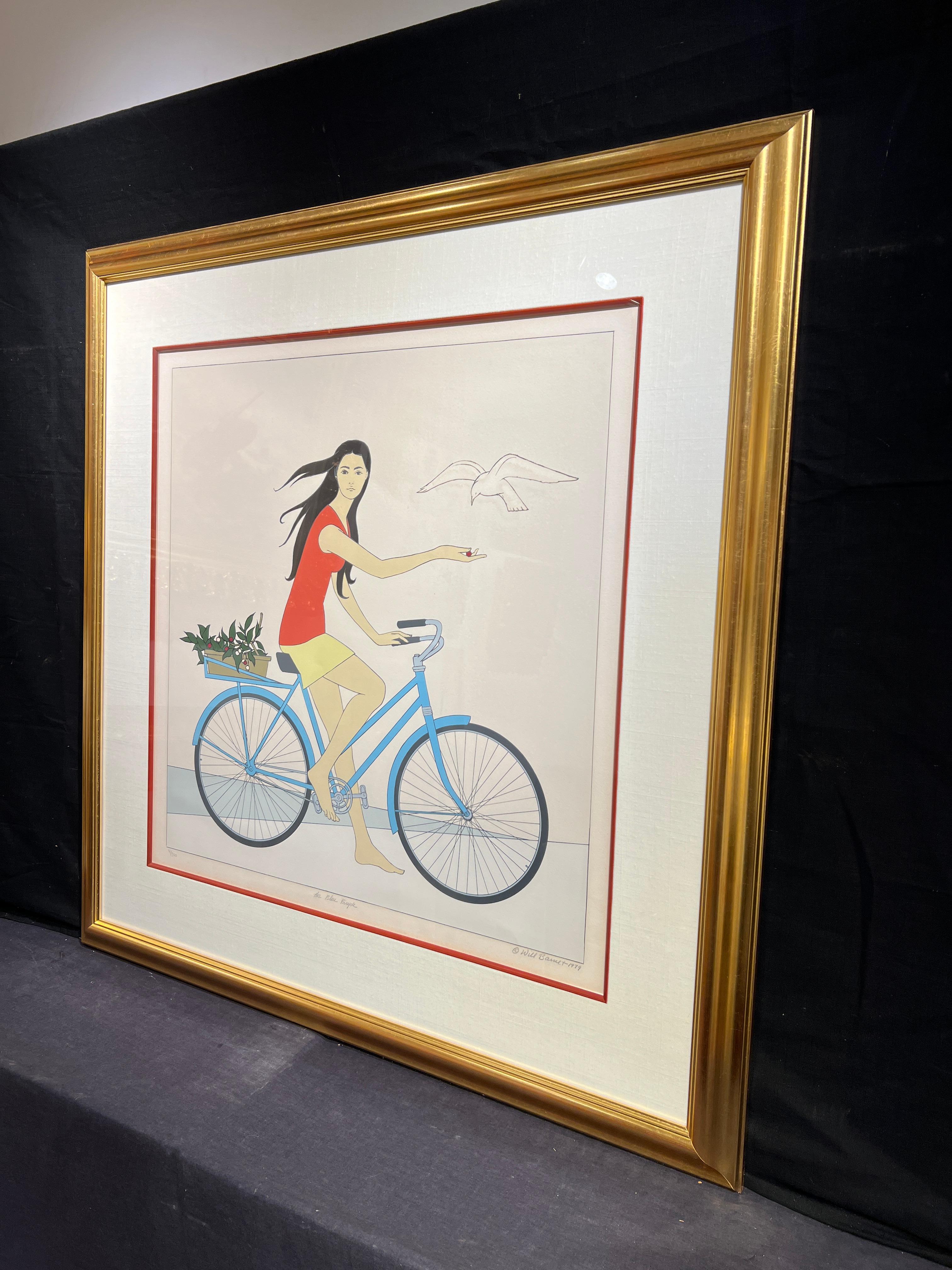 The Blue Bicycle, 1979
Will Barnet (American, 1911-2012)
26 x 25.5 inches
41 x 40 inches with frame
Titled Lower Center
Signed and Dated Lower Right
Edition 41/300 Lower Left

From Beverly, Massachusetts, Will Barnet became a leading 20th-century