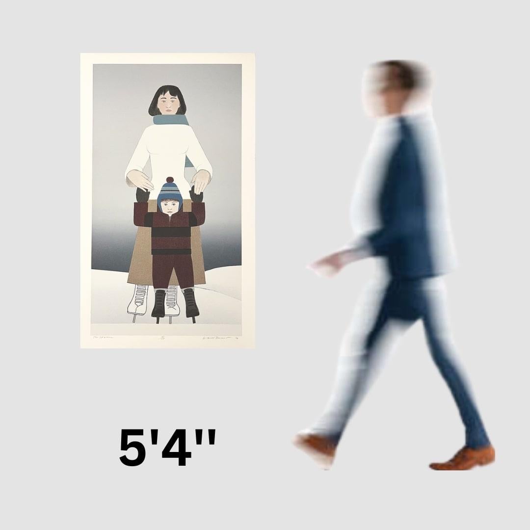 The Skaters, By Will Barnet (screenprint of woman and child ice skating) For Sale 1