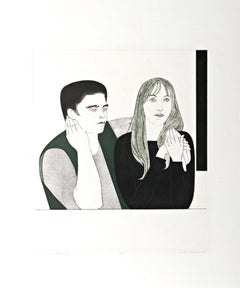 The Young Couple (Cole 141) Gravure et aquatinte signée par le plus grand artiste figuratif