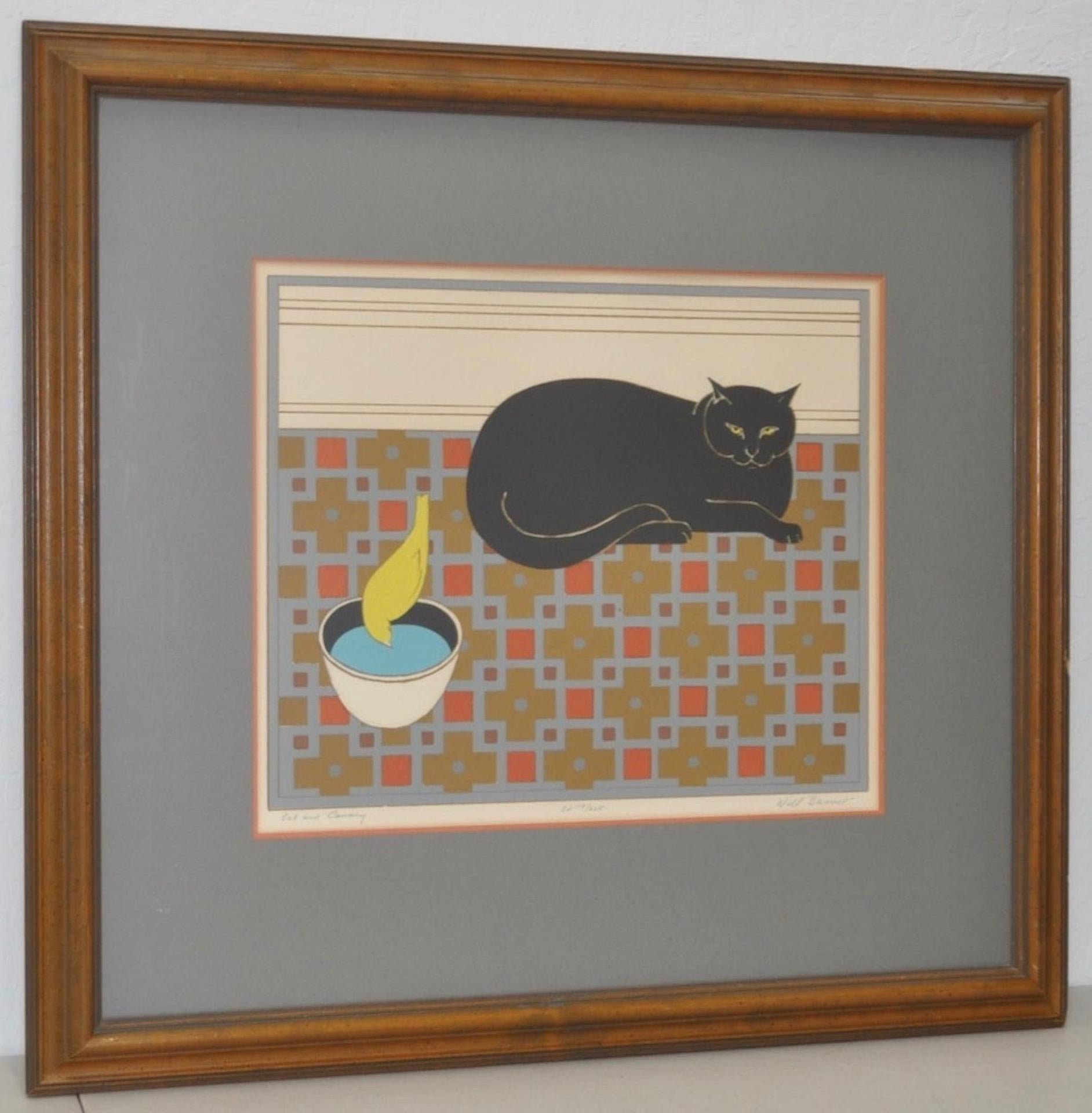 Will Barnet "Cat and Canary" Pencil Signed Lithograph

The little canary is taking no chances, keeping it's eye on the cat while it sneaks a drink of the cats water.

From a limited edition of 225. Pencil signed, numbered and titled.

Dimensions 18"