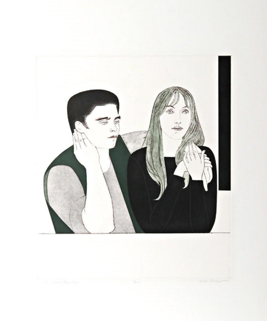 The Young Couple (Cole 141), 1971
Color etching and aquatint. Signed. Titled. Numbered
Pencil signed, titled and numbered 209/225 on the front
Catalogue Raisonne: Cole, 141
Unframed
Accompanied by gallery issued Certificate of Guarantee
Will Barnet