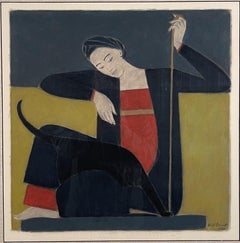 WOMAN, CAT, AND STRING
