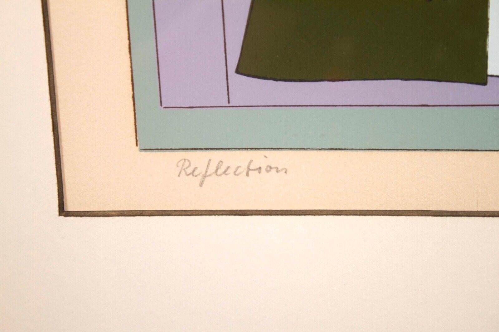 Will Barnet Reflection, signierte modern-realistische Serigrafie auf Papier, 2/225 gerahmt '71 im Angebot 5