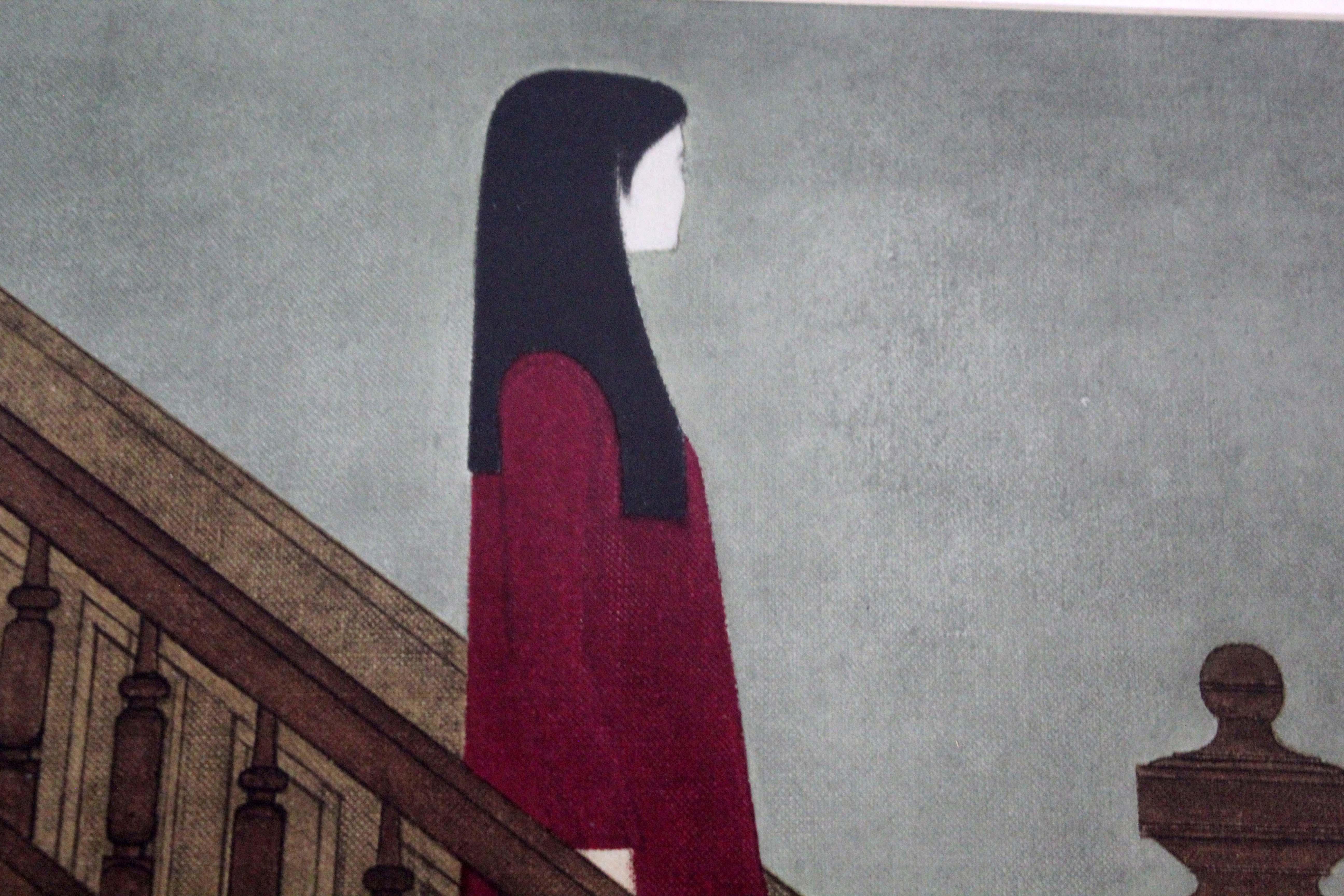 Paper Will Barnet Stairway Collotype Print NY Graphic Society, 1970