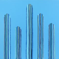 Agua Viva - Pittura astratta di natura morta di ispirazione sud-occidentale dai toni blu