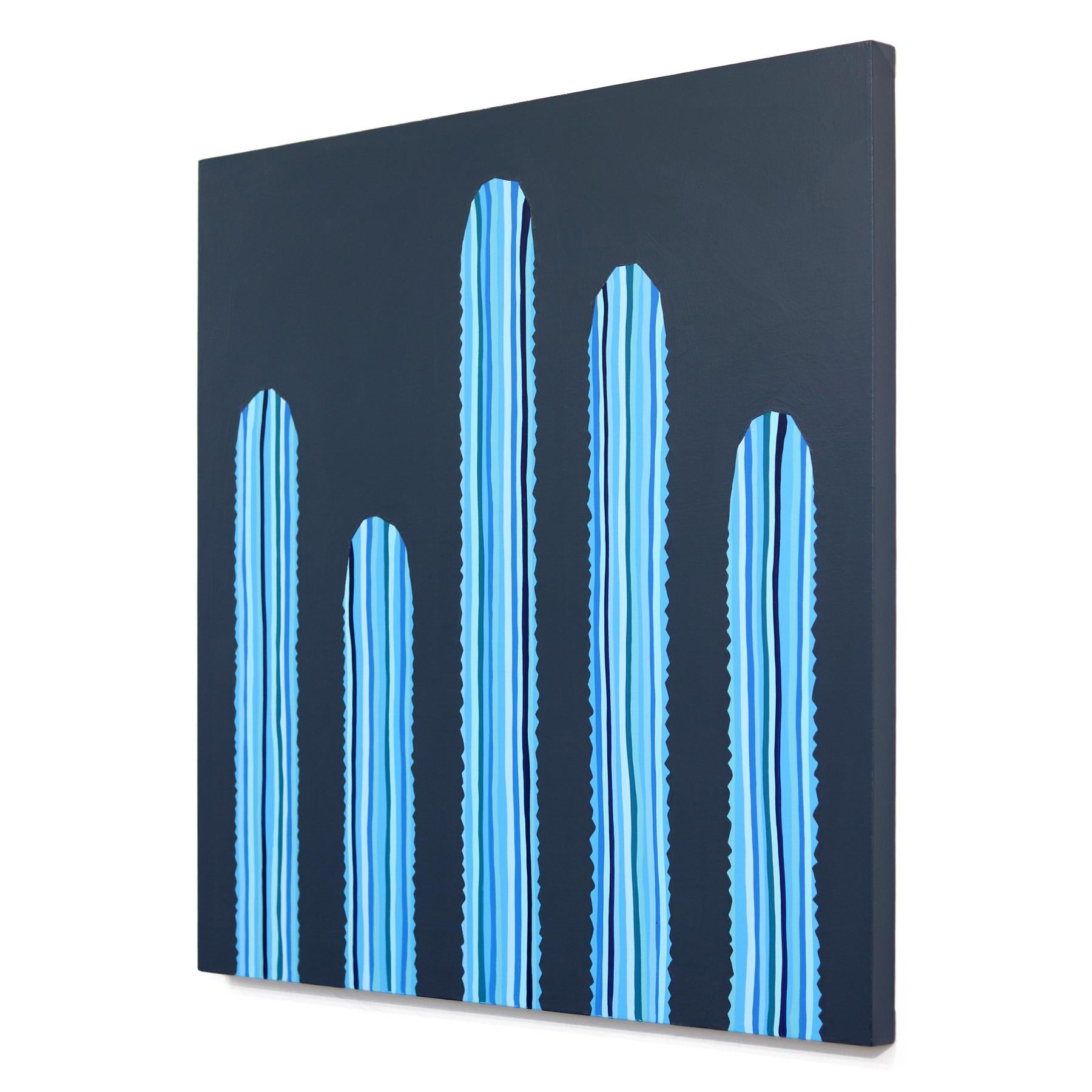 Azul Profundo - Abstract Blue Tone Southwestern Inspired Still Life Painting For Sale 2