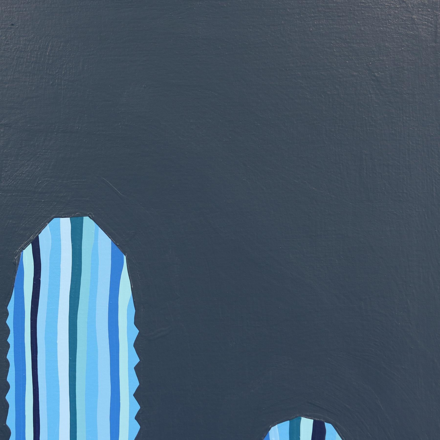Azul Profundo - Abstract Blue Tone Southwestern Inspired Still Life Painting For Sale 3