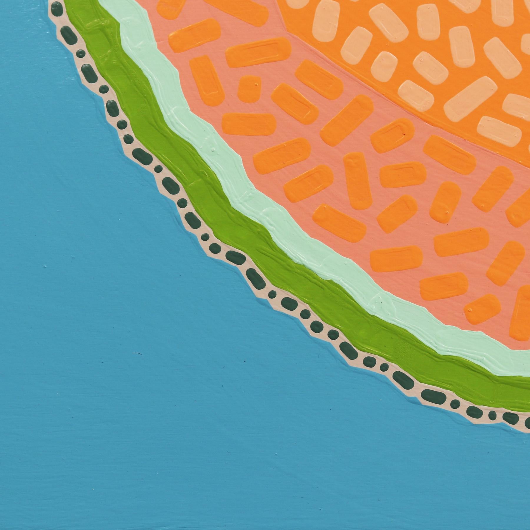 Cantalupo - Quadro di frutta pop art vibrante in vendita 2