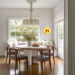 Círculo Fresnos - Original Pintura Abstracta Vibrante Naturaleza Muerta de Pimientos sobre Panel