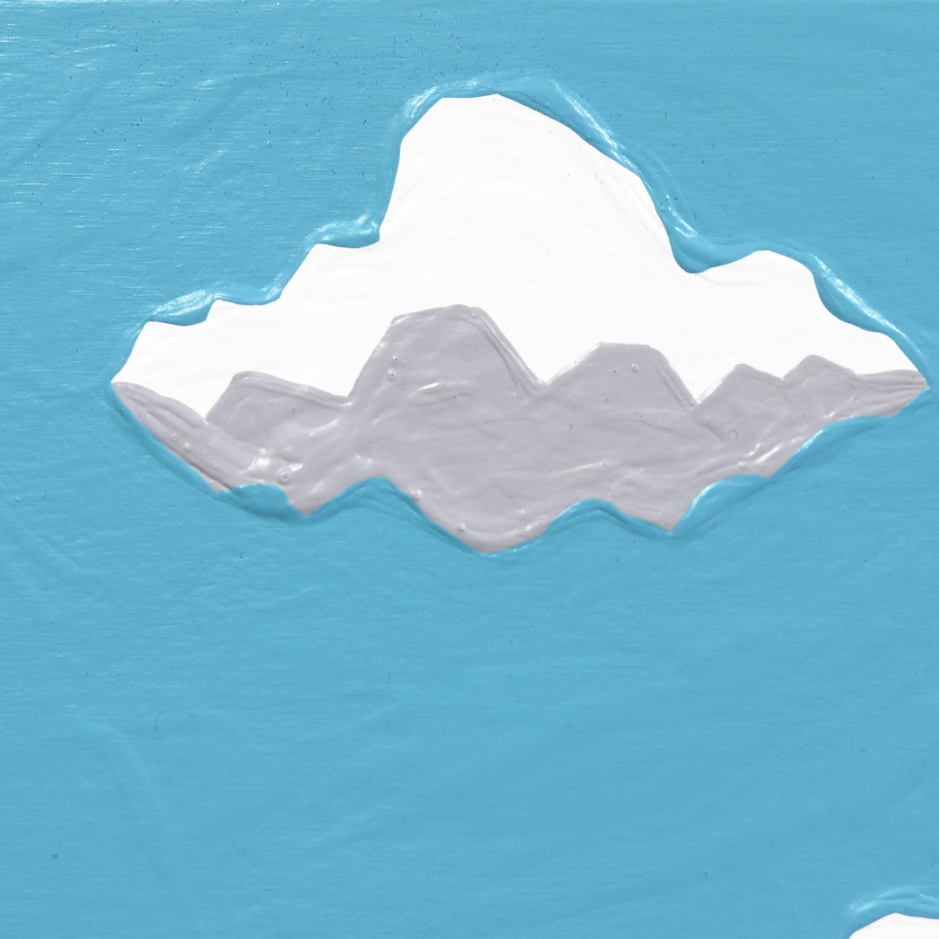 Cloud Over - Paysage de paysage bleu vif du Sud-Ouest, Peinture Pop Art originale - Modernisme américain Painting par Will Beger