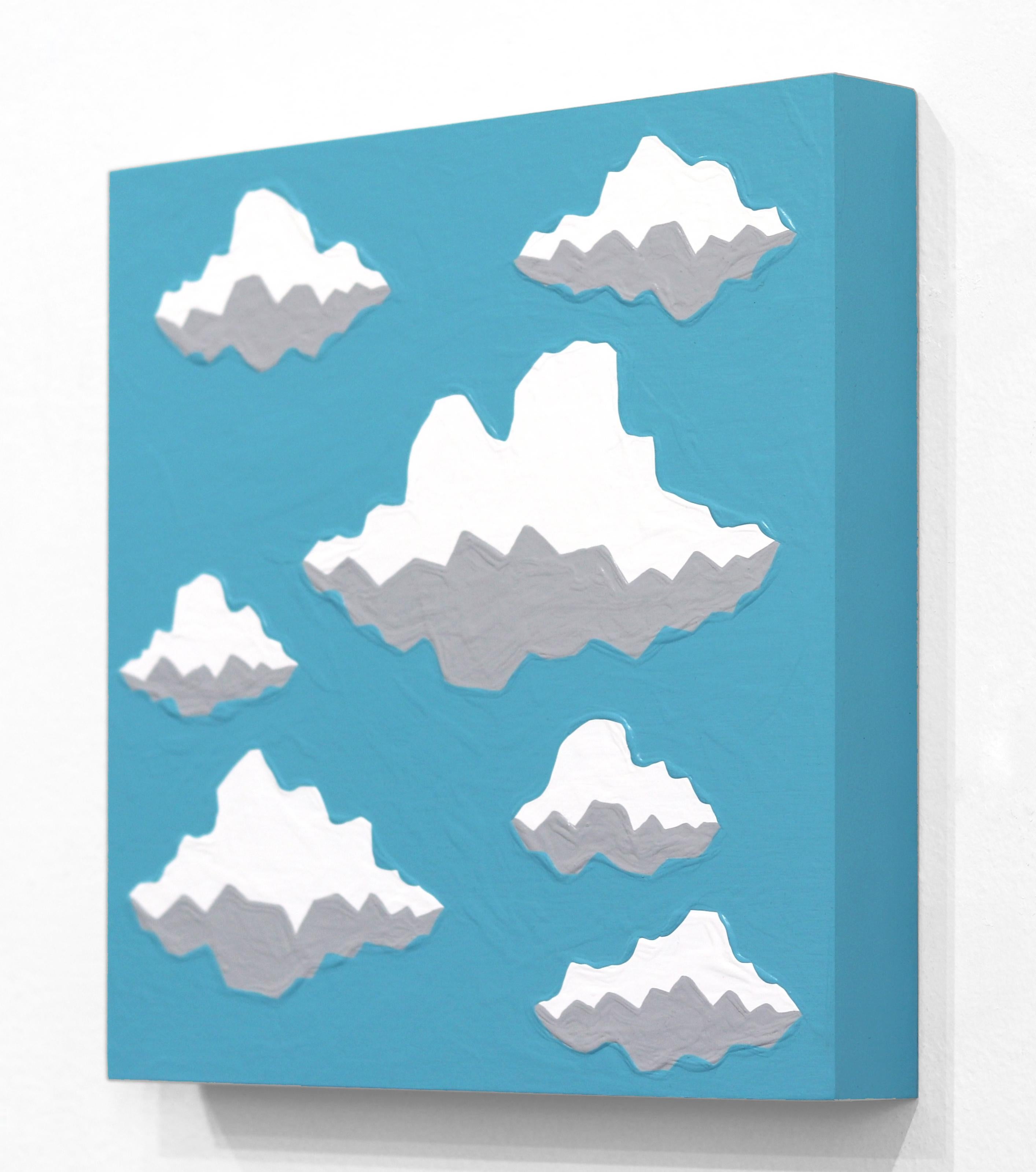 Cloud Over - Vibrant Blue Southwest Skyscape Landscape Pop Art Original Painting For Sale 2