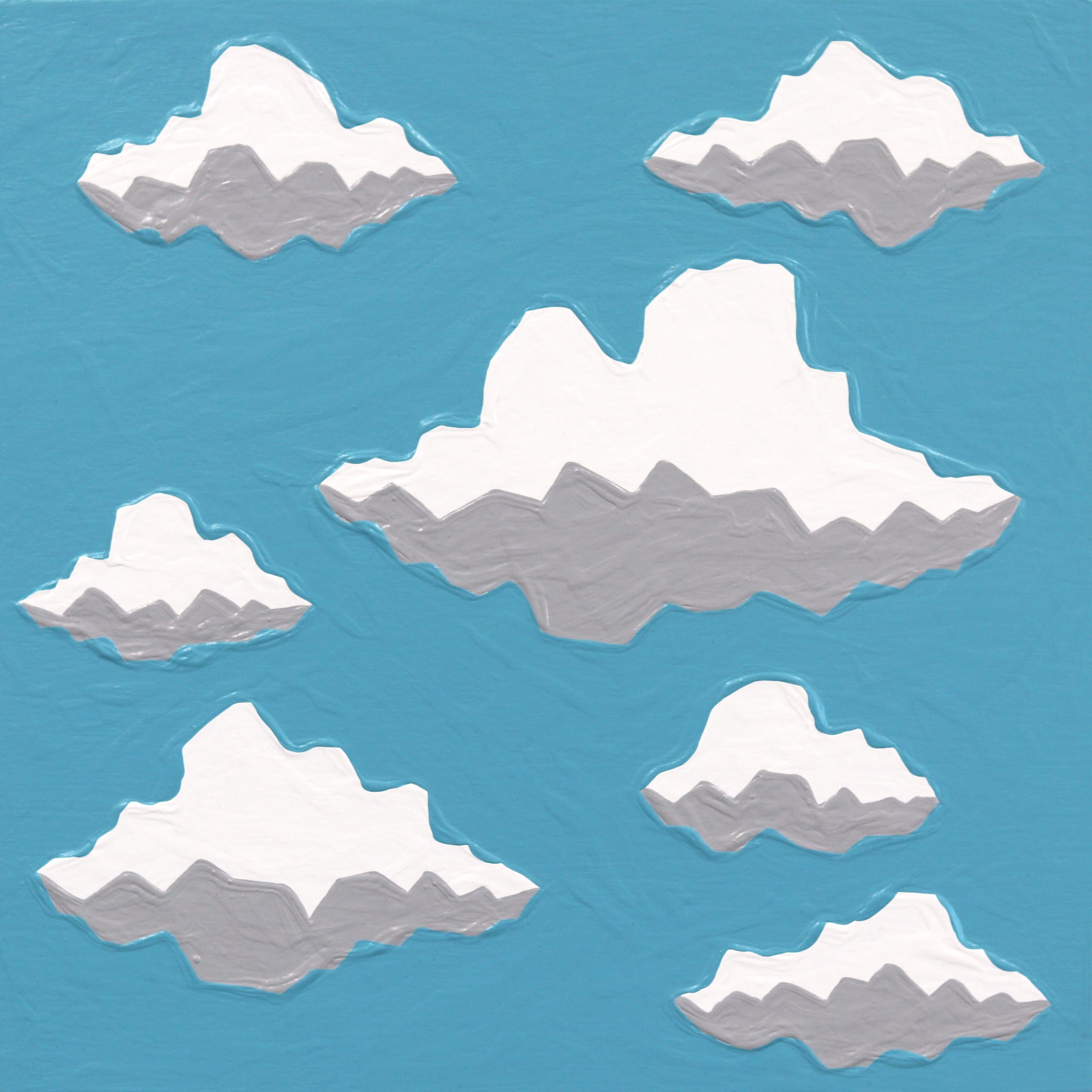 Cloud Over - Leuchtend blaue Südwest-Wolkenlandschaft, Landschaft, Pop-Art, Originalgemälde