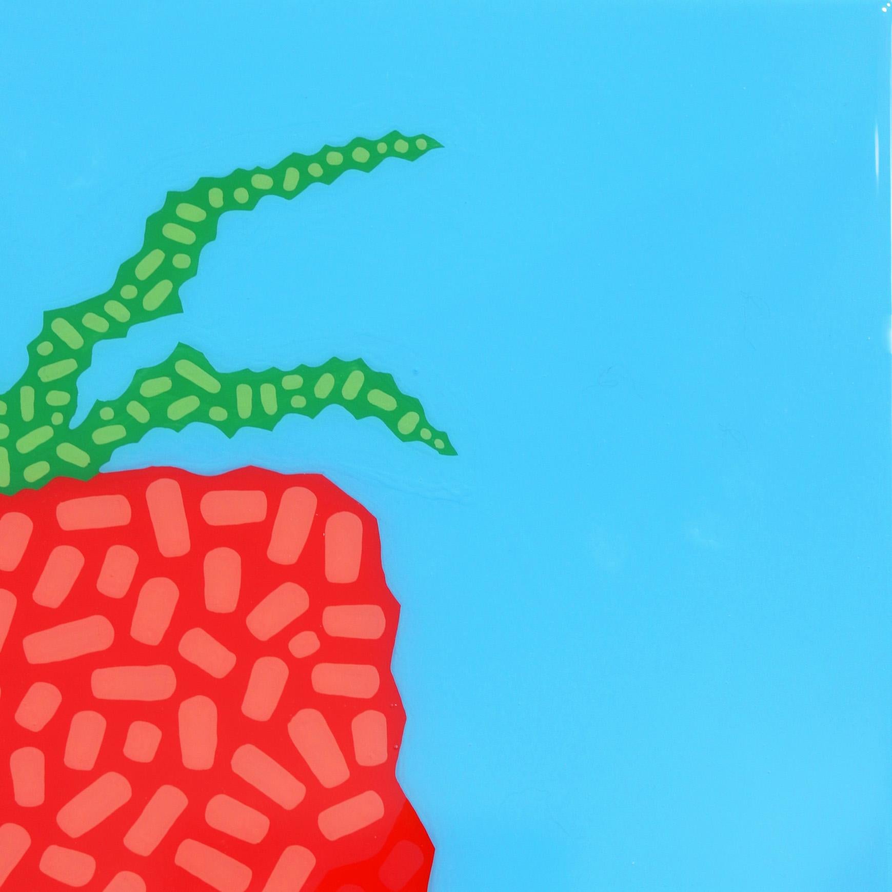 Fresca Gorda - Peinture Pop Art de fraise rose et bleue vibrante d'inspiration sud-ouest en vente 1