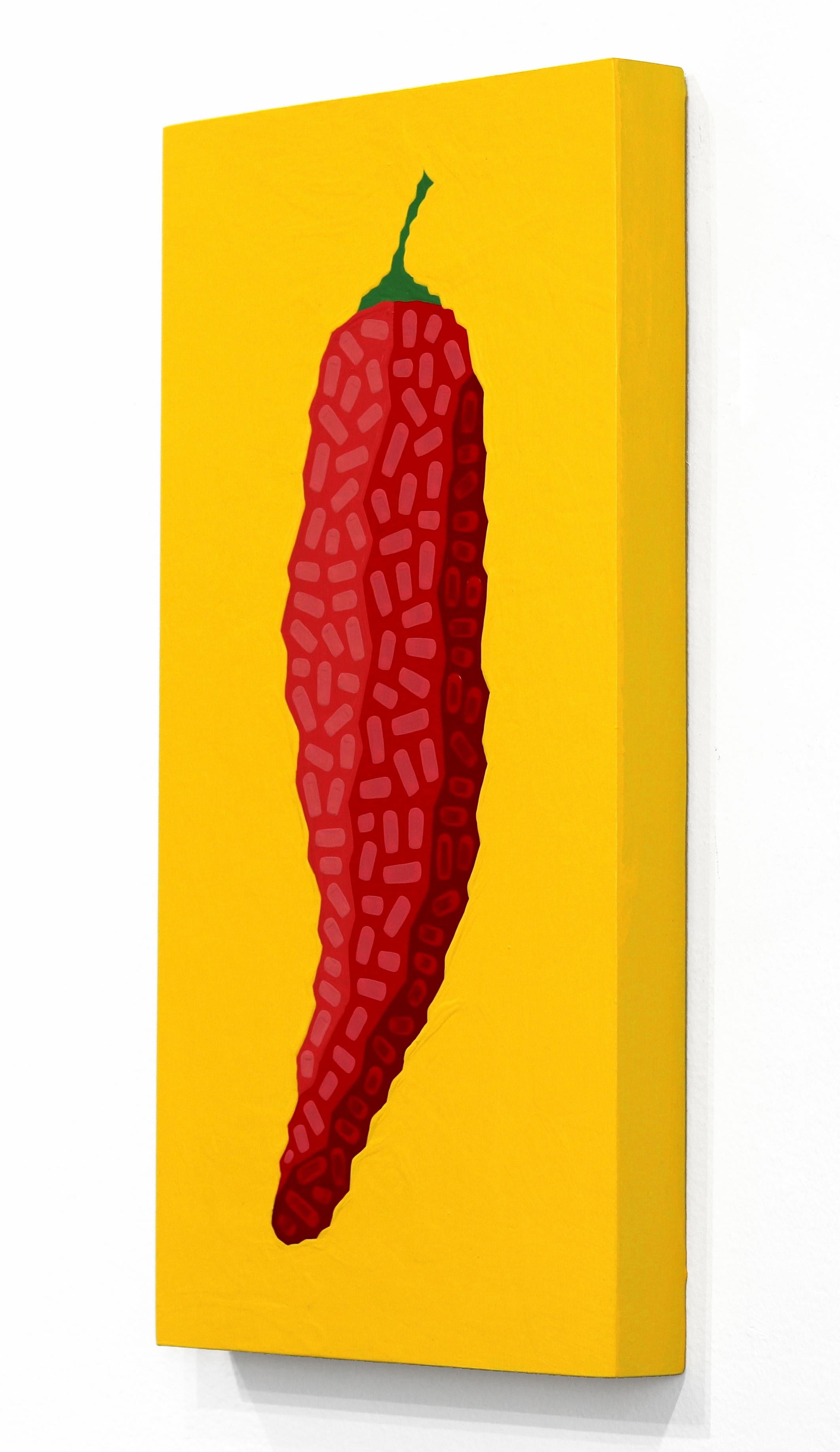 Fresno Amarillo  -  Vibrant Red Yellow Southwest Inspired Pop Art Food Painting For Sale 2