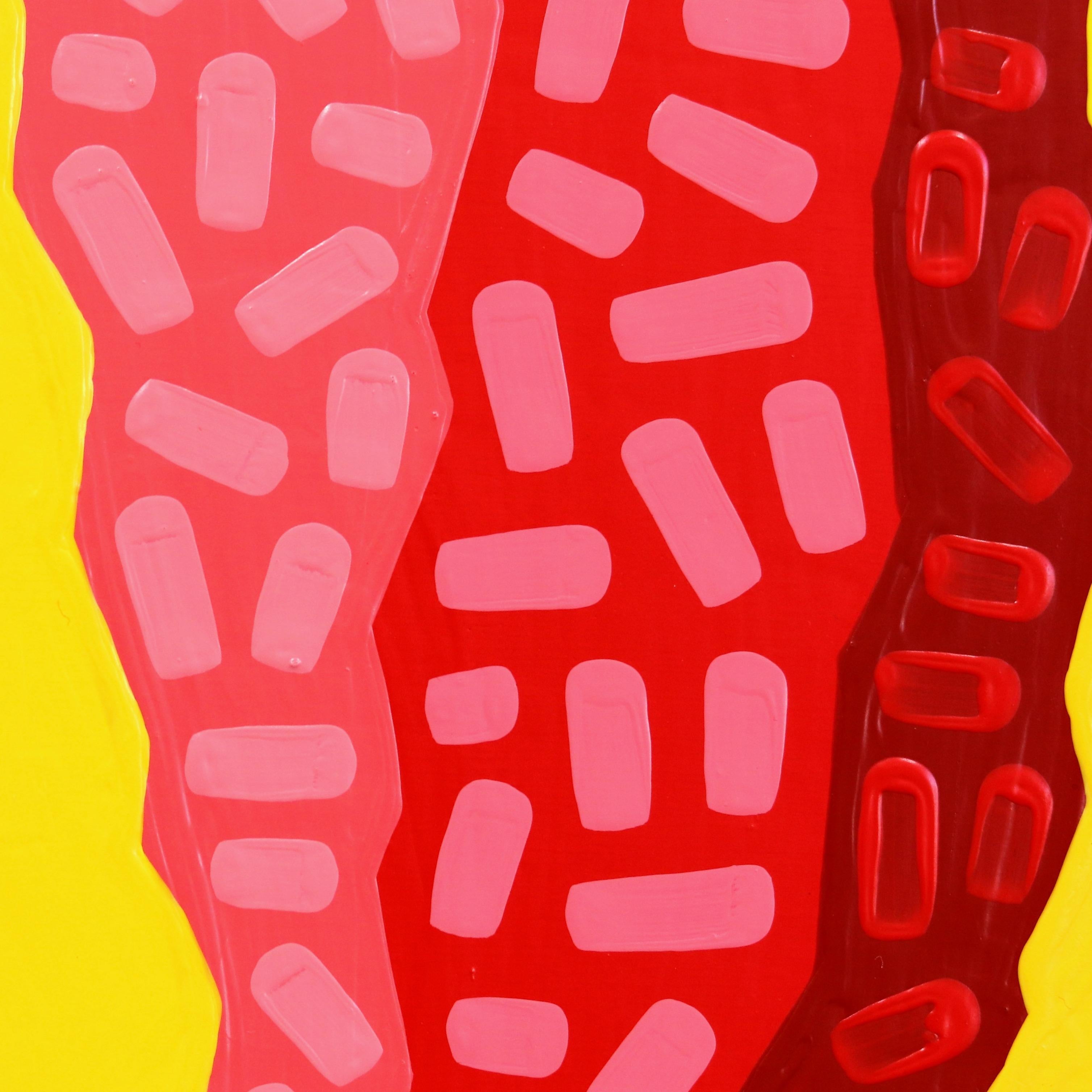 Fresno Amarillo  -  Peinture alimentaire rouge, jaune et vibrante inspirée du sud-ouest (Pop Art) en vente 1