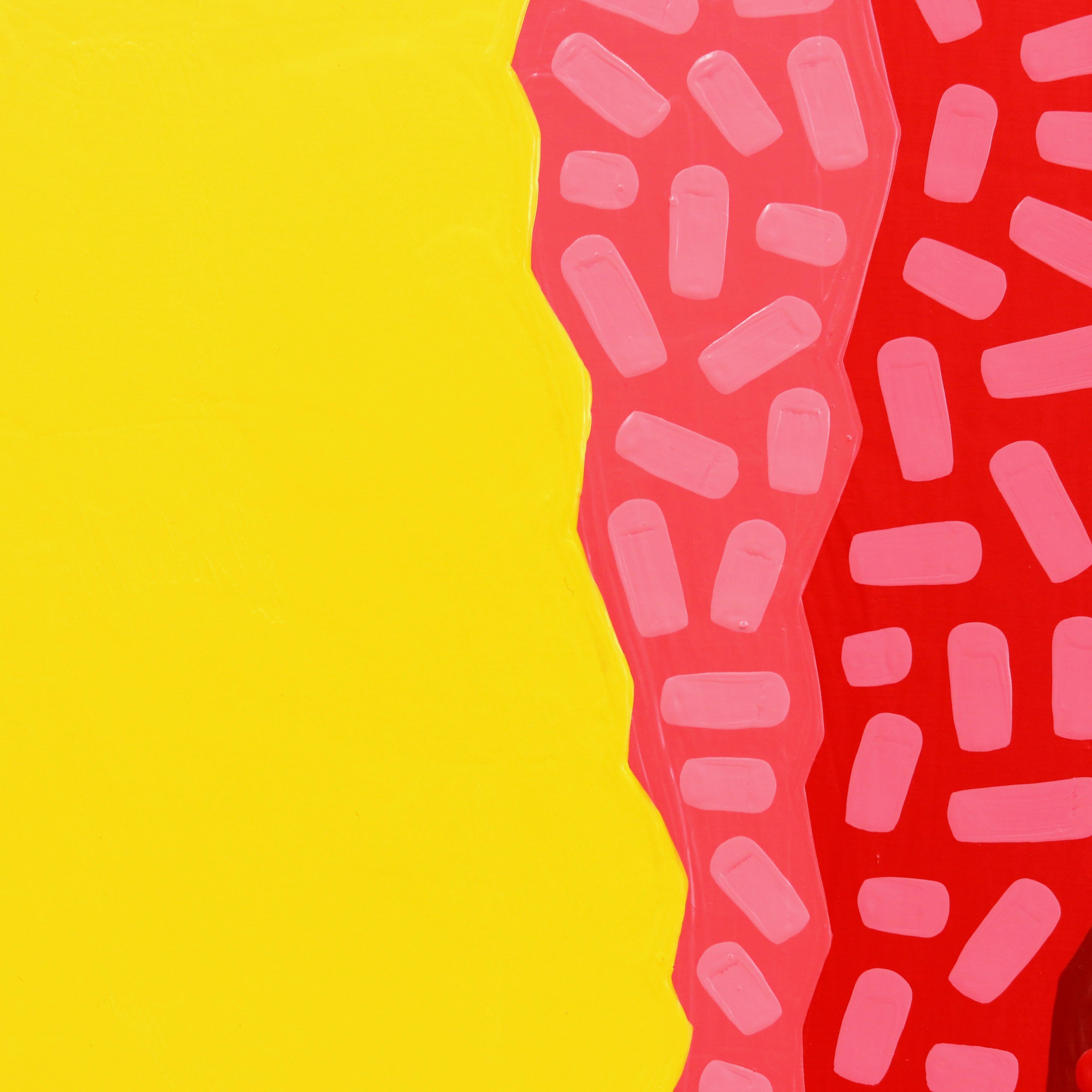Fresno Amarillo  -  Leuchtend rot-gelbes, vom Südwesten inspiriertes Pop-Art-Gemälde für Lebensmittel im Angebot 3