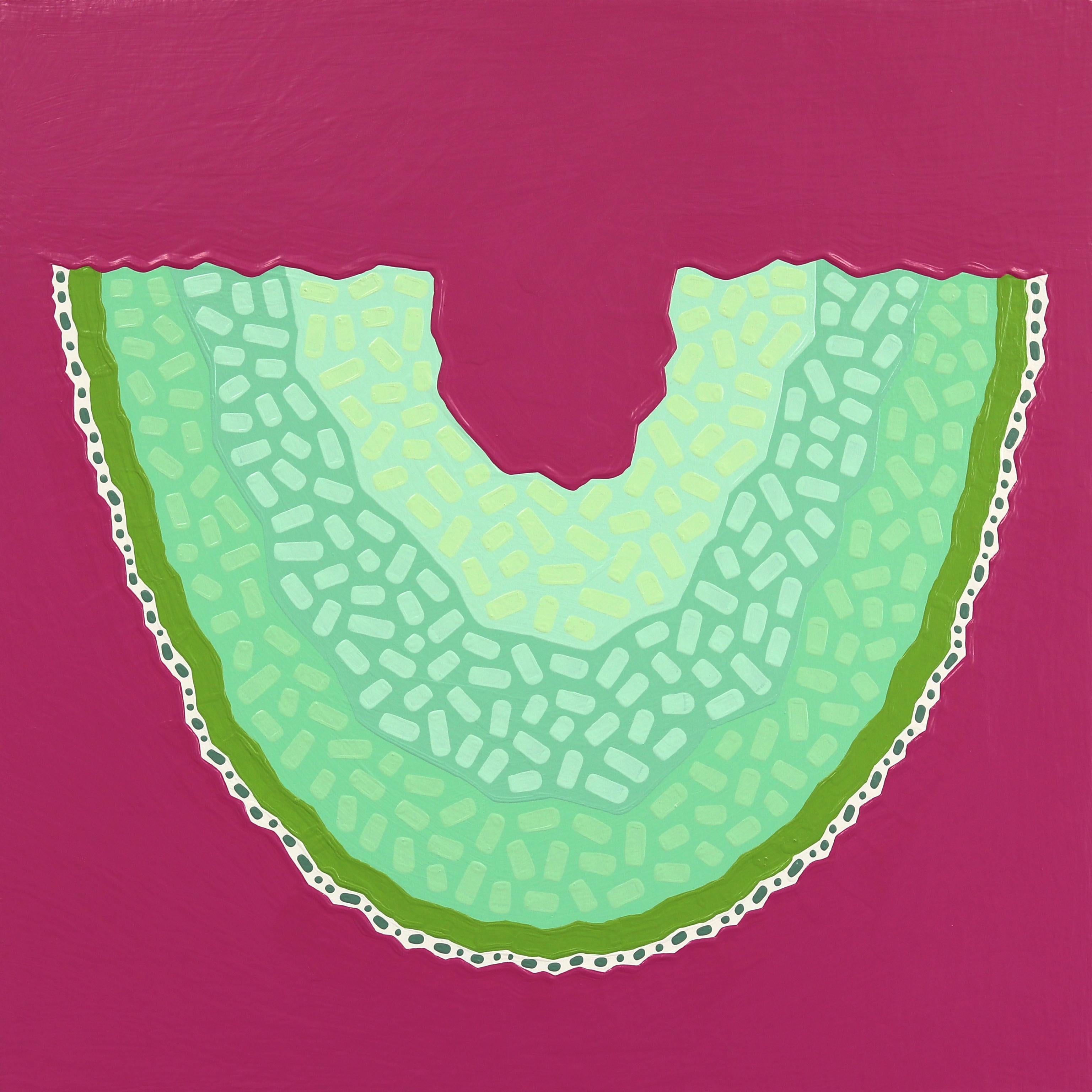 Melata - Quadro di frutta pop art vibrante