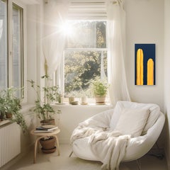 Illuminer - Peinture pop art de cactus, jaune et bleu, inspirée du sud-ouest