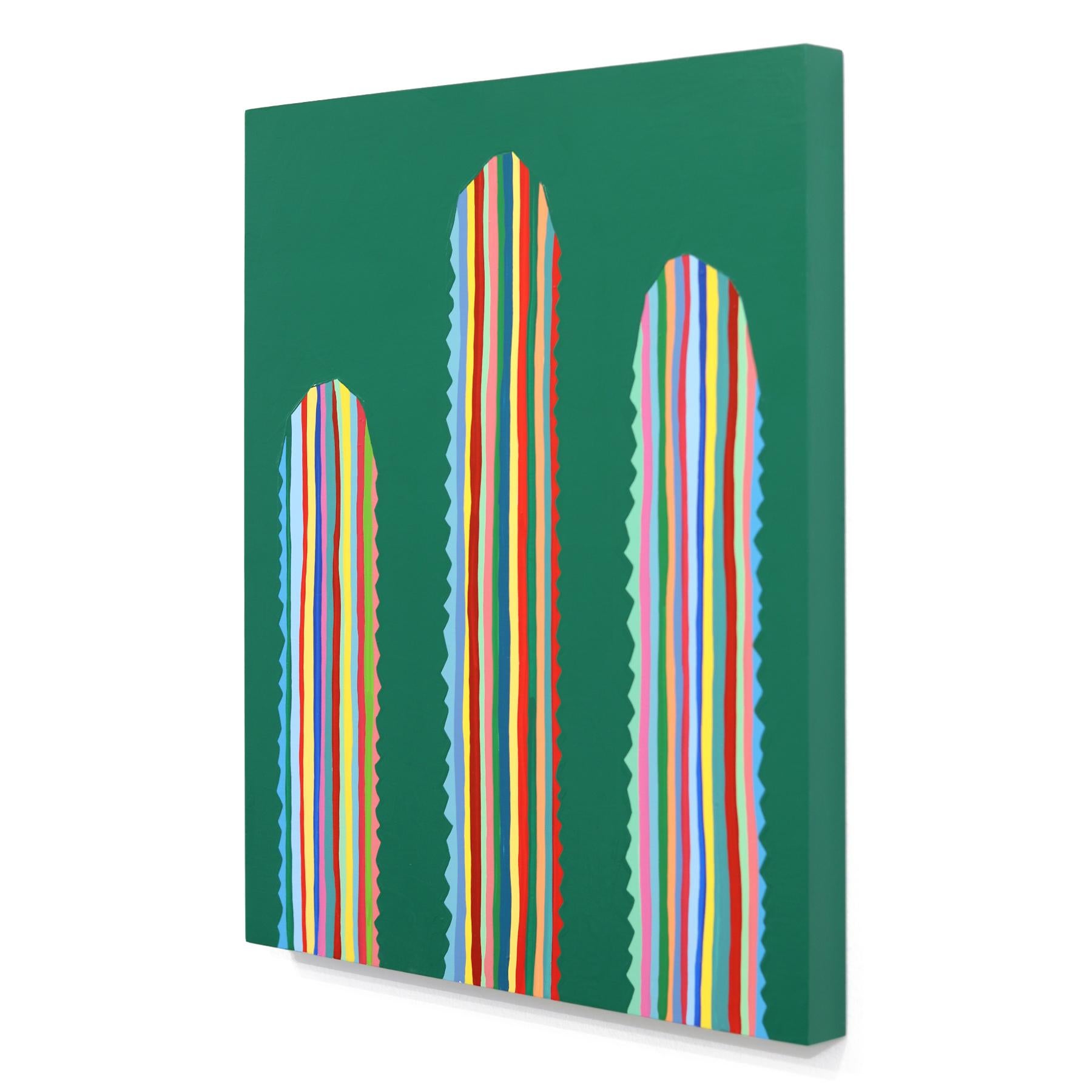 Jade - Colorful Vibrant Abstract Southwestern Inspired Still Life Painting For Sale 1
