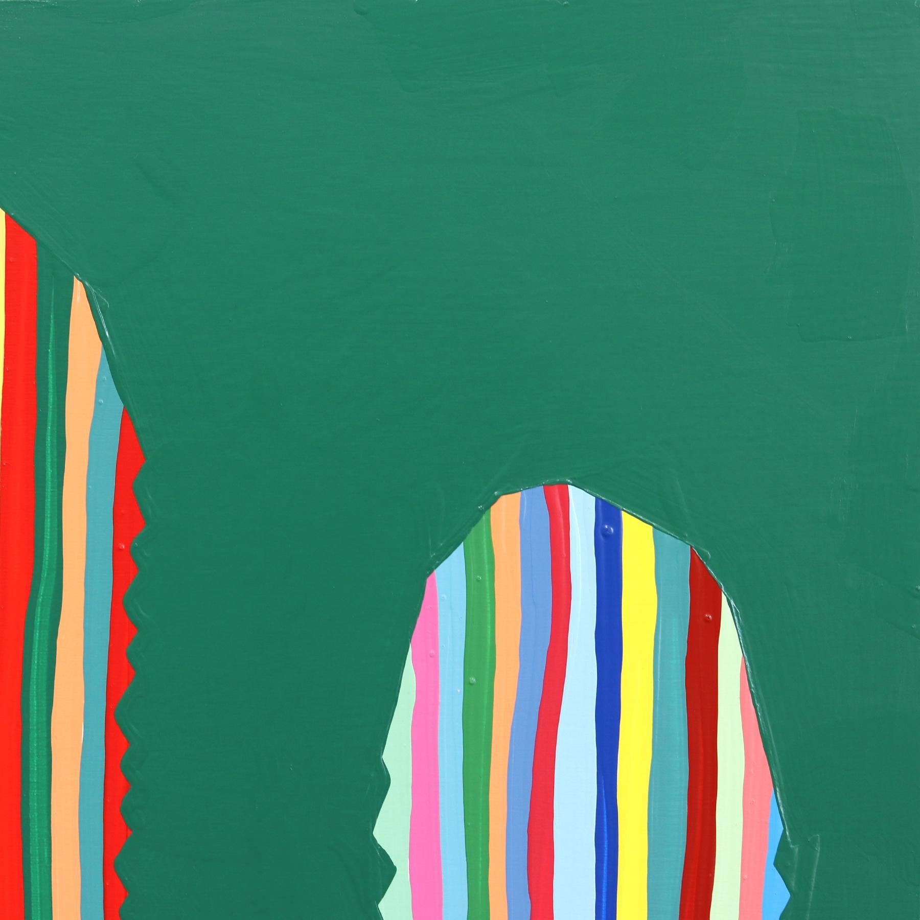 Jade - Colorful Vibrant Abstract Southwestern Inspired Still Life Painting For Sale 2