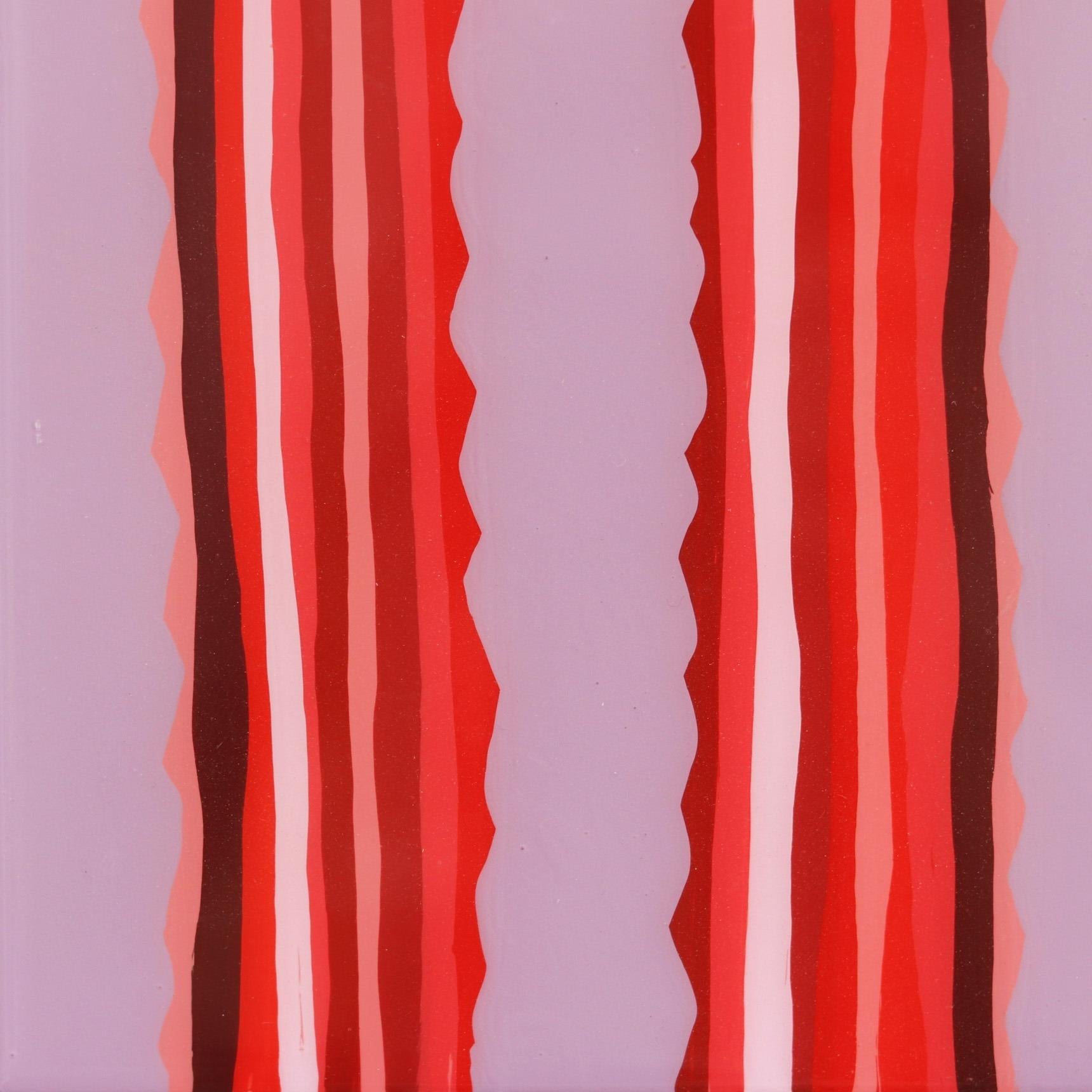 Lavanda - Peinture de cactus d'inspiration Pop Art d'inspiration Sud-Ouest rouge violet vif en vente 2