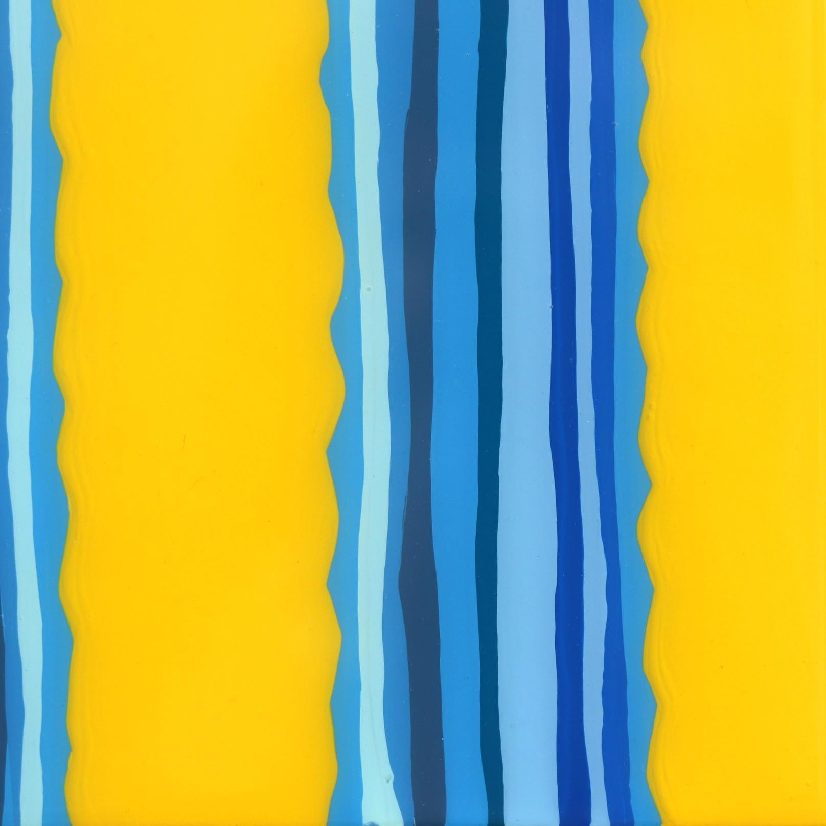 Peinture de cactus pop art d'inspiration sud-ouest, jaune et bleu vif en vente 3