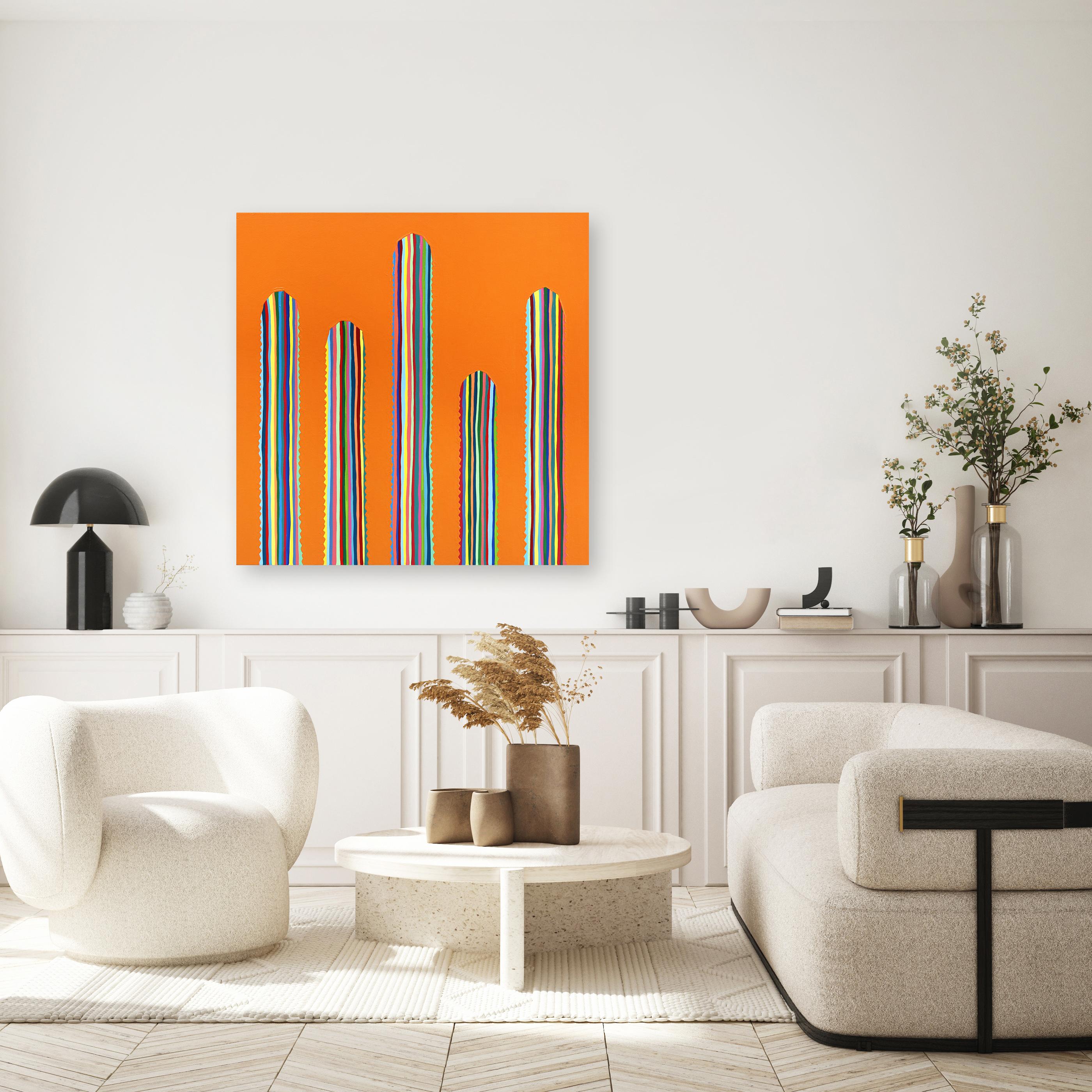 Marmalade - Colorful Vibrant Abstract Southwestern Inspired Still Life Painting - Orange Still-Life Painting by Will Beger