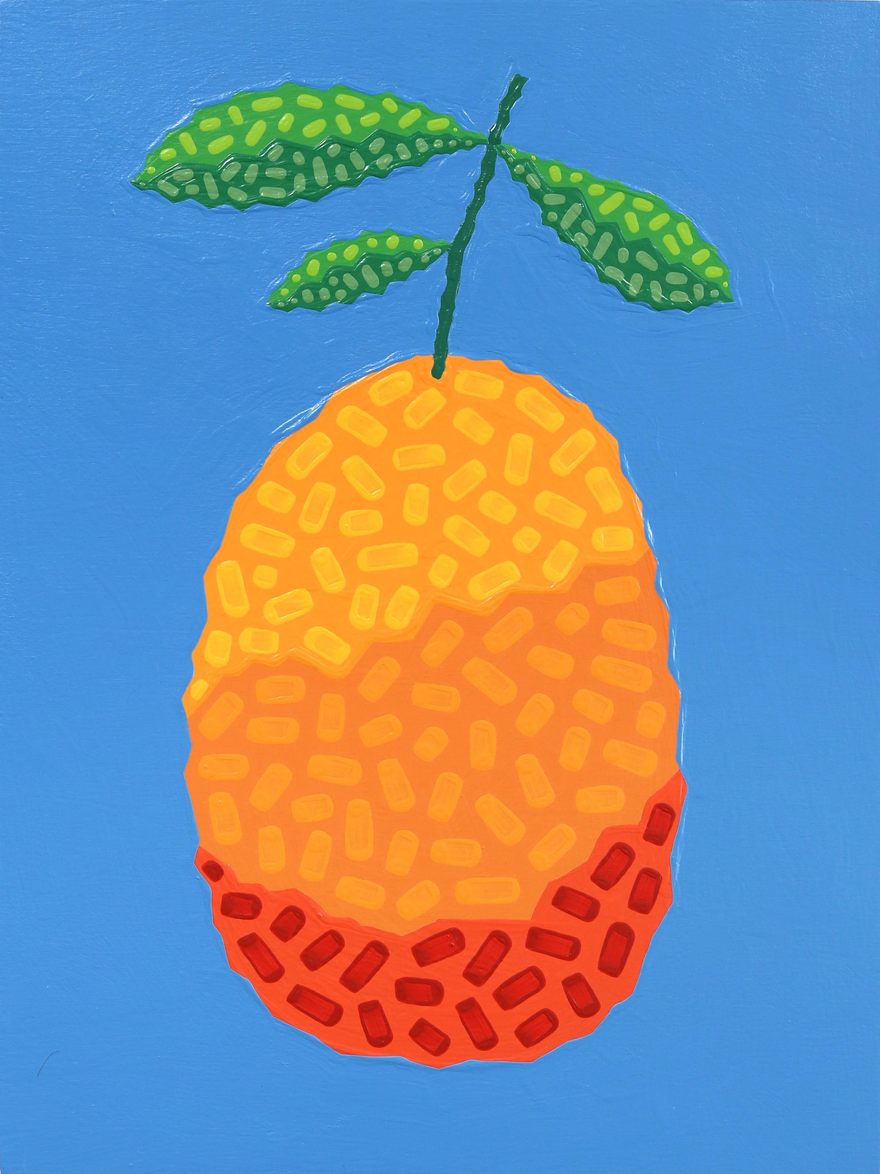 Arancia rossa Moro - Quadro di frutta pop art vibrante