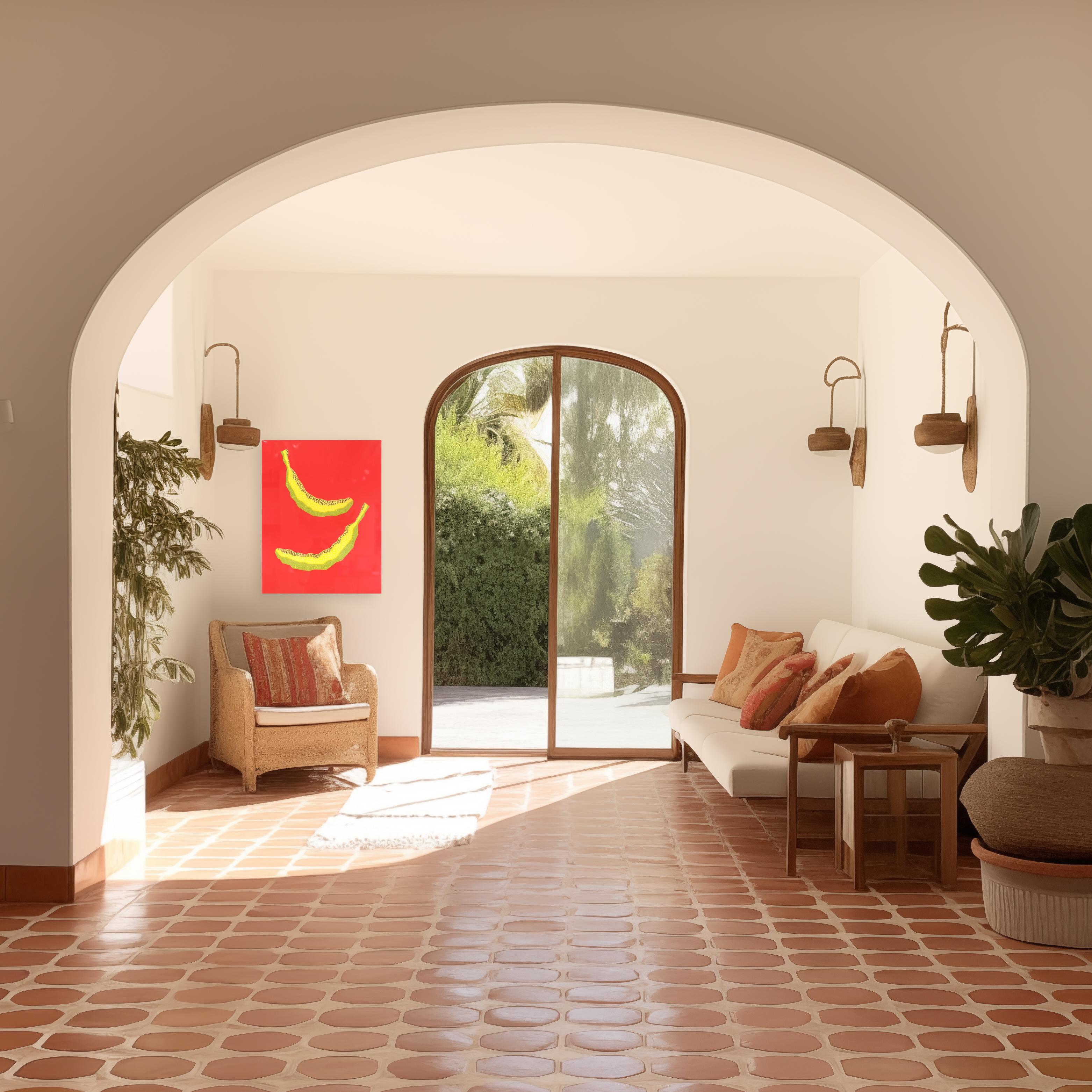 Sbucciare -  Vibrante pittura alimentare pop art rossa e gialla ispirata al sud-ovest in vendita 2
