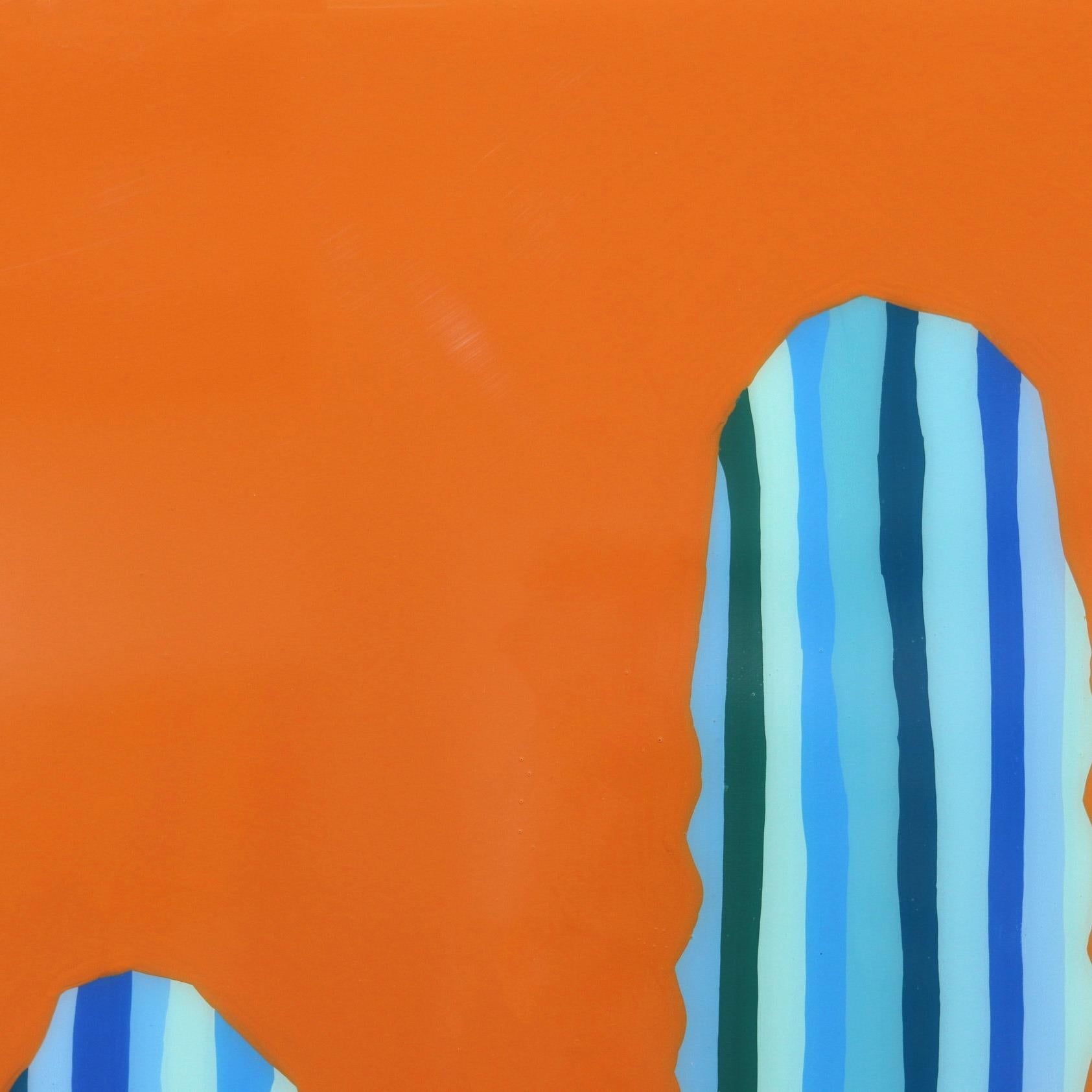 Peinture Pop Art Cactus d'inspiration Sud-Ouest orange vif de Poco Jugo - Modernisme américain Painting par Will Beger