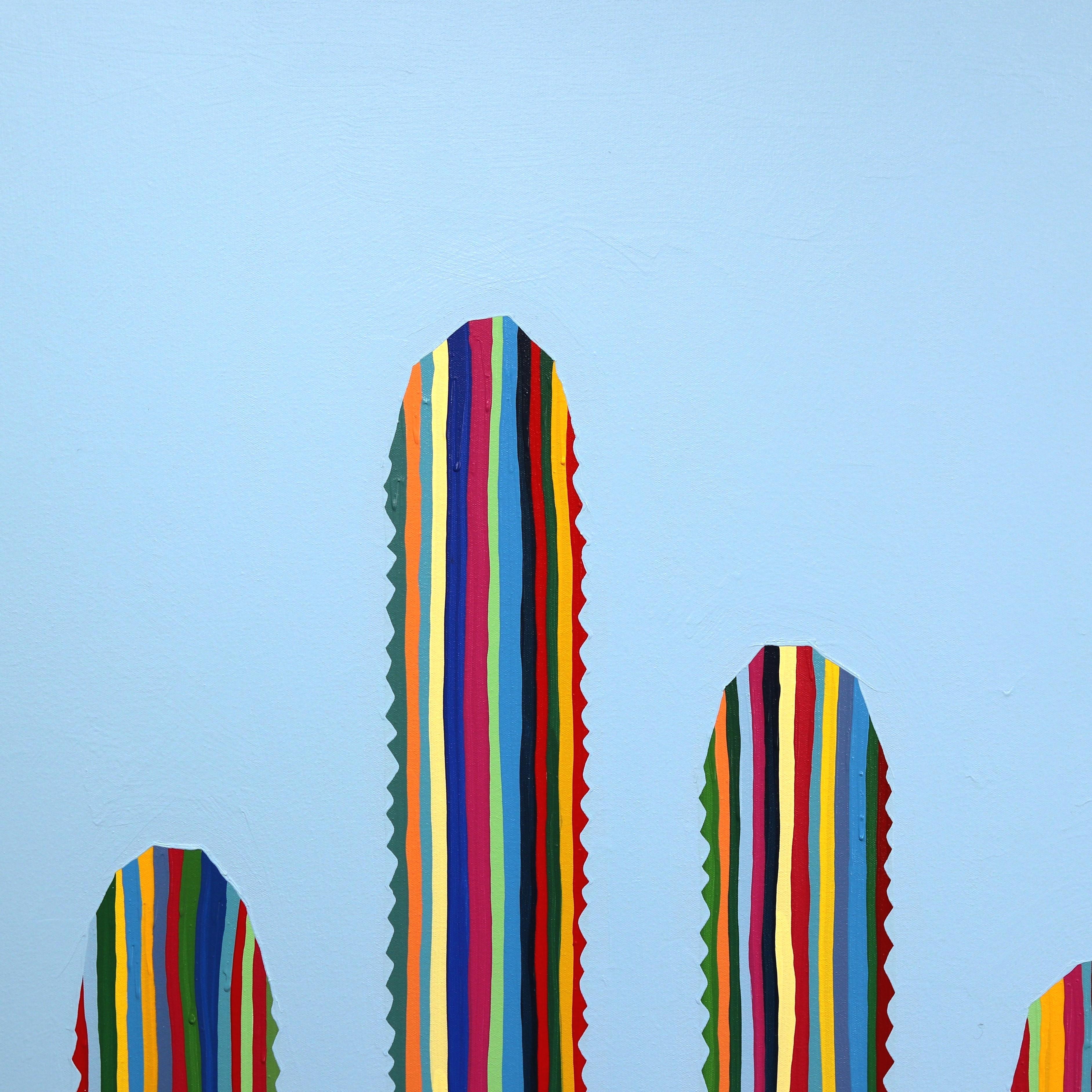 Rainbow Cacti - Minimalist Painting by Will Beger