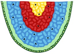 Rainbow Slice - Pop Art Fruit 3-D Sculptural Food Painting on Wood Form